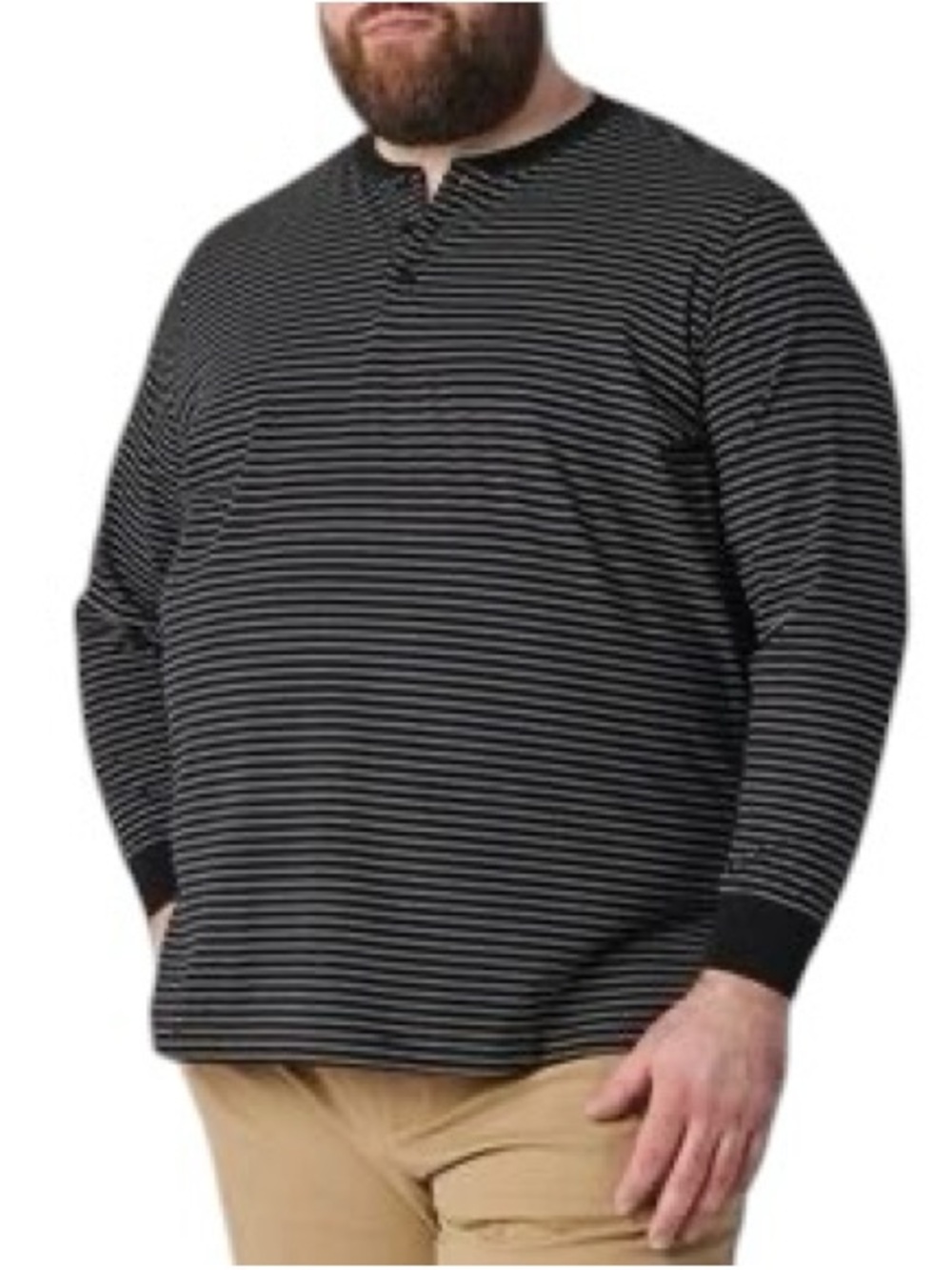 Good Counsel Wanzer Long Sleeve Henley Striped Shirt 5XL NWT